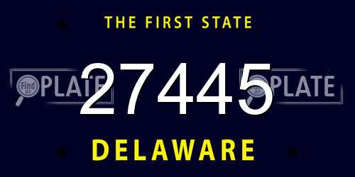 27445 Delaware License Plate