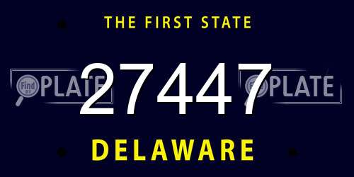 27447 Delaware License Plate