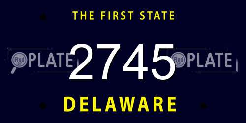 2745 Delaware License Plate