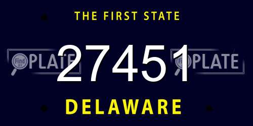 27451 Delaware License Plate