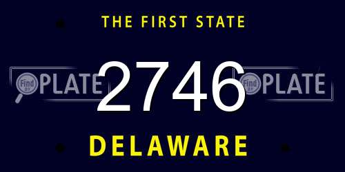 2746 Delaware License Plate