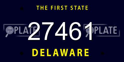 27461 Delaware License Plate