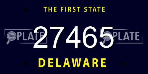27465 Delaware License Plate