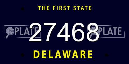 27468 Delaware License Plate