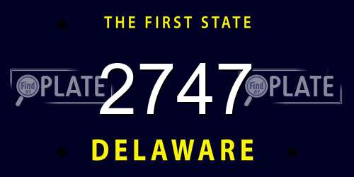 2747 Delaware License Plate