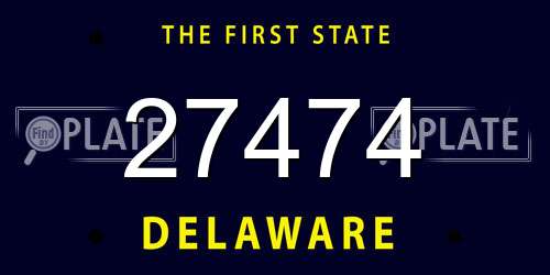 27474 Delaware License Plate