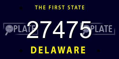 27475 Delaware License Plate