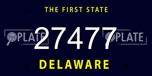 27477 Delaware License Plate