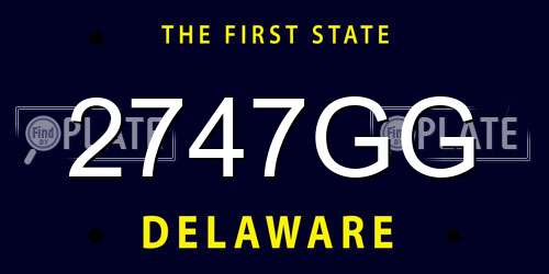2747GG Delaware License Plate