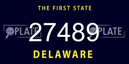 27489 Delaware License Plate