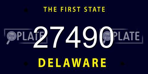 27490 Delaware License Plate