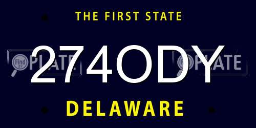 274ODY Delaware License Plate