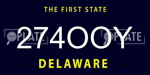 274OOY Delaware License Plate