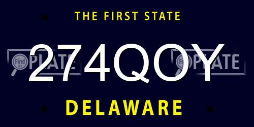 274QOY Delaware License Plate