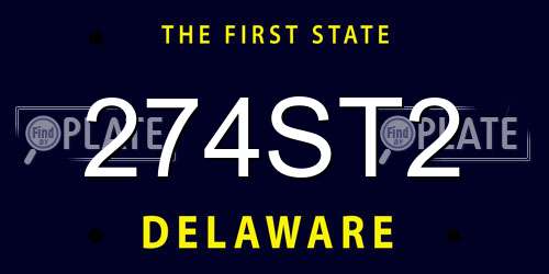 274ST2 Delaware License Plate