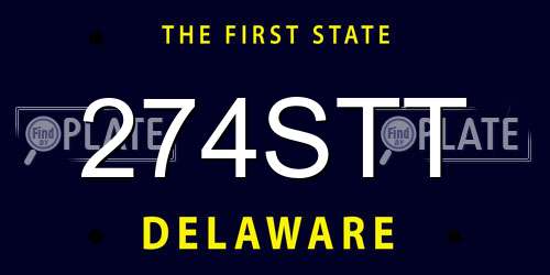 274STT Delaware License Plate