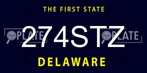 274STZ Delaware License Plate