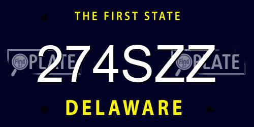 274SZZ Delaware License Plate