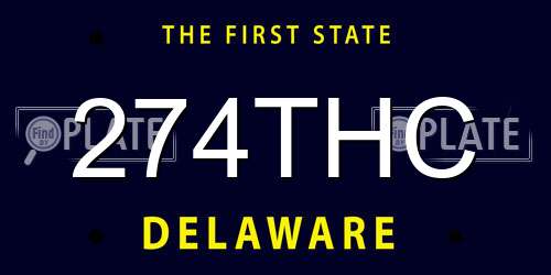 274THC Delaware License Plate