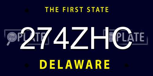 274ZHC Delaware License Plate