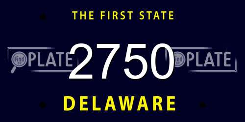 2750 Delaware License Plate