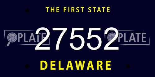 27552 Delaware License Plate