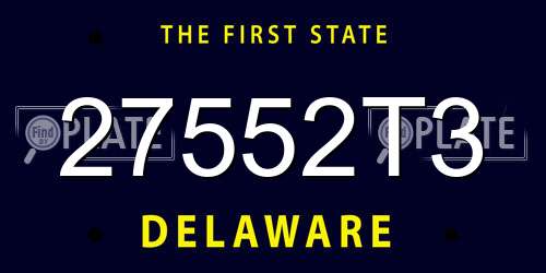 27552T3 Delaware License Plate