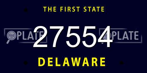 27554 Delaware License Plate
