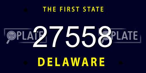 27558 Delaware License Plate