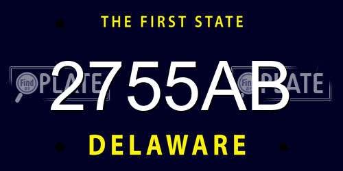 2755AB Delaware License Plate