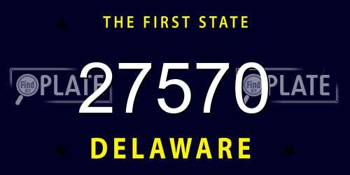 27570 Delaware License Plate