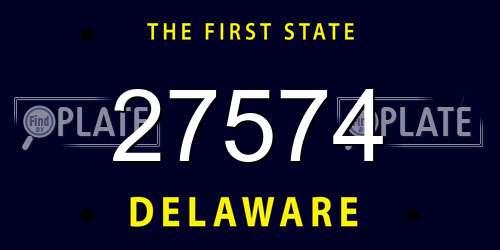 27574 Delaware License Plate