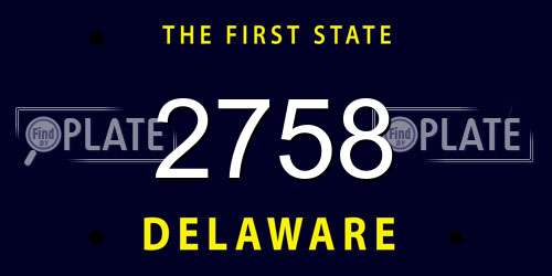 2758 Delaware License Plate