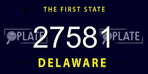 27581 Delaware License Plate