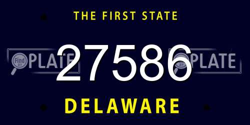 27586 Delaware License Plate