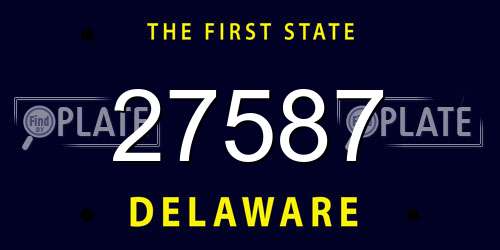 27587 Delaware License Plate