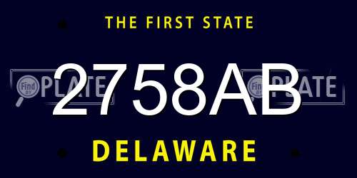 2758AB Delaware License Plate