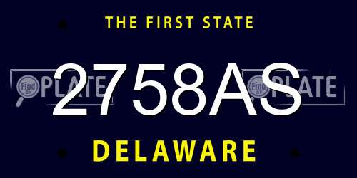 2758AS Delaware License Plate