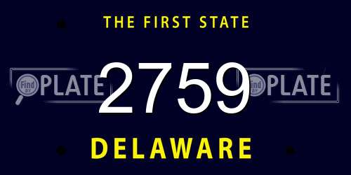 2759 Delaware License Plate