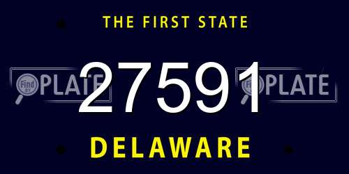 27591 Delaware License Plate