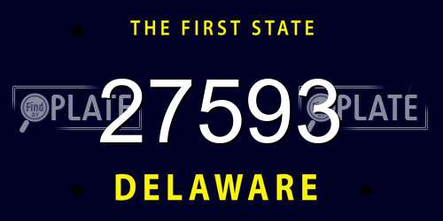 27593 Delaware License Plate