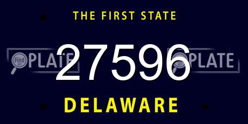 27596 Delaware License Plate
