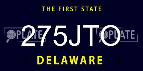 275JTO Delaware License Plate