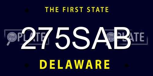 275SAB Delaware License Plate