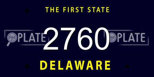 2760 Delaware License Plate