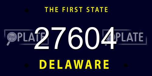 27604 Delaware License Plate