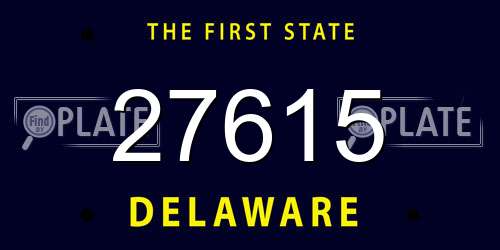 27615 Delaware License Plate