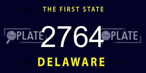 2764 Delaware License Plate