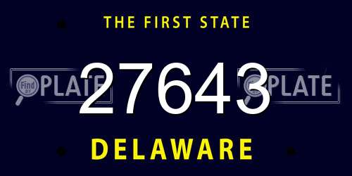 27643 Delaware License Plate