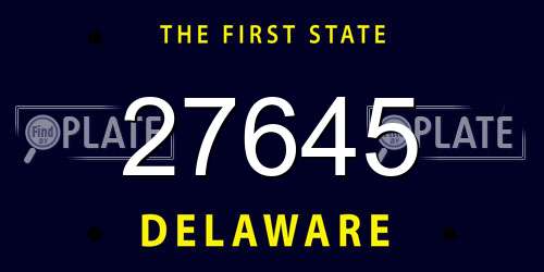 27645 Delaware License Plate